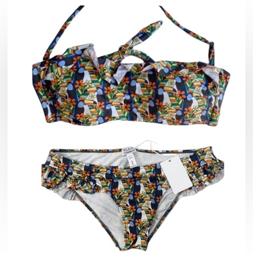 Paul & Joe cosabella bandeau swim top bottom set NEW